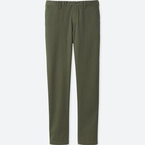 Uniqlo Men's Blocktech Flat Front Slim Chino Pants in Olive Size 29 x 34
